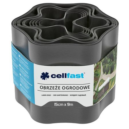 лента бордюрная CELLFAST гофра 15cм графит 9м лента бордюрная cellfast гофра 15cм графит 9м