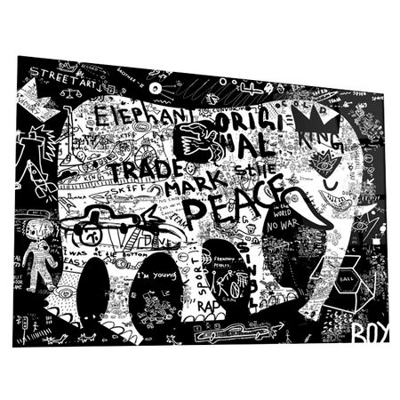 картина на стекле СЛОН ЛОФТ 400х600мм украшения слон синего а из смолы