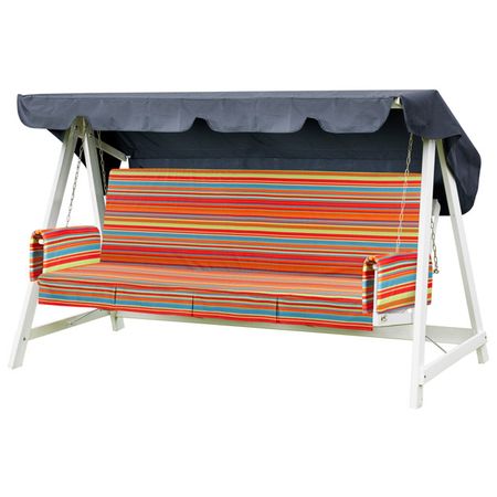 подушка для качелей со спинкой 108х179х7см хлопок сьемный чехол с подлокотниками металлические скрученные завязки kannert 800 шт