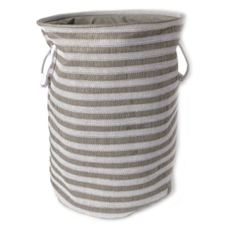 корзина для белья TODELIA Volo круглая с ручками 350х350х450мм полиэстер/хлопок серо-белая столовых салфеток infei полосатые хлопок лен полиэстер 12 шт