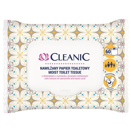 бумага туалетная CLEANIC влажная 60шт