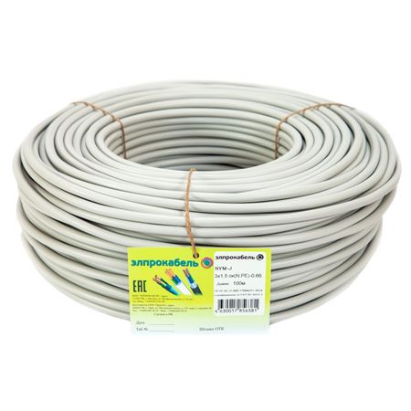 кабель NYM-J ЭлПроКабель твердый круглый 3х1,5 ГОСТ 100м серый huano микропереключатель кнопки мыши 90м 100м