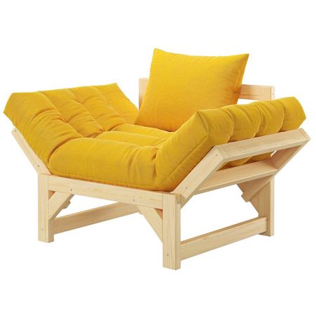 кресло Европа-2 800х740х680мм рогожка дерево/желтое