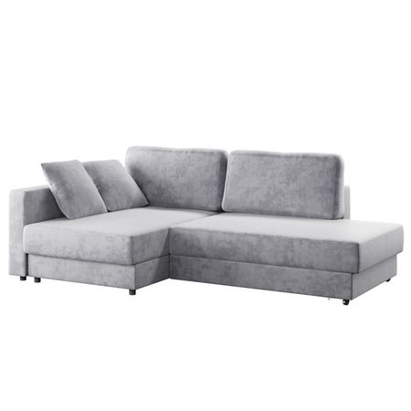 диван угловой Бостон 2660х1670х930мм велюр Onix 13 серый угловой диван king modool max велюр alkantara оранж