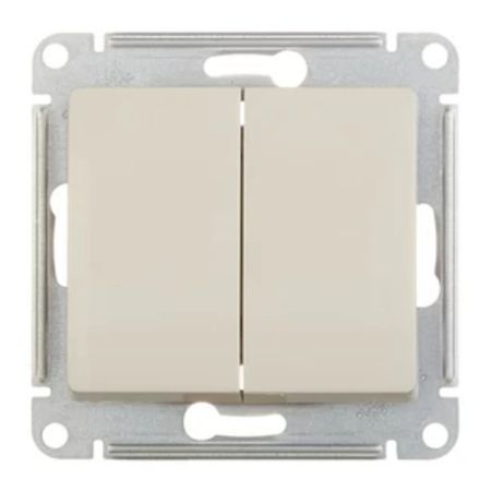 переключатель 2-клавишный SYSTEME ELECTRIC Glossa бежевый переключатель кнопок на руль круиз контроля для hyundai solaris 2017 2018 л