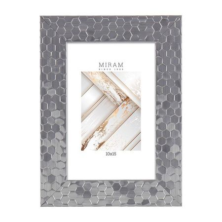 фоторамка МИРАМ соты 100х150мм серебро пластик фоторамка dorothy 100х150мм пластик коричневая