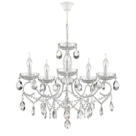 люстра подвесная LUMION Classi E14 5х40Вт металл хрусталь белый люстра подвесная lumion santiago 6х60вт e27 металл