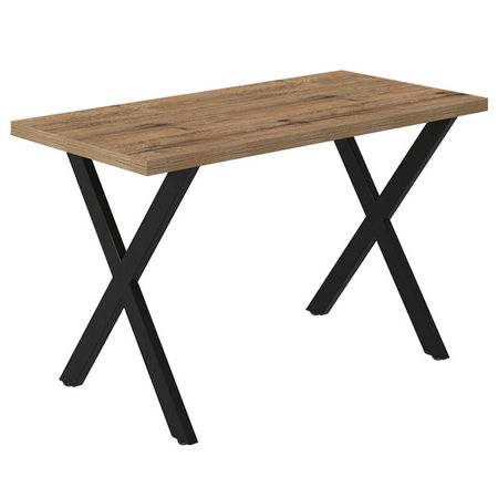 стол нераздвижной 1200х600х750мм Дуб Веллингтон табак/Муар черный ВЛДСП/металл тулуза опора для стола п образная 595х400 мм ral 9005 муар tu40x20 400 blc