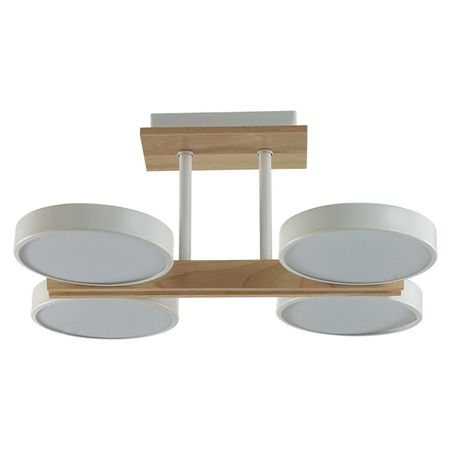 люстра потолочная светодиодная LUMION Ledio LED 72Вт 3000/6000К дерево металл акрил белый люстра подвесная lumion santiago 6х60вт e27 металл