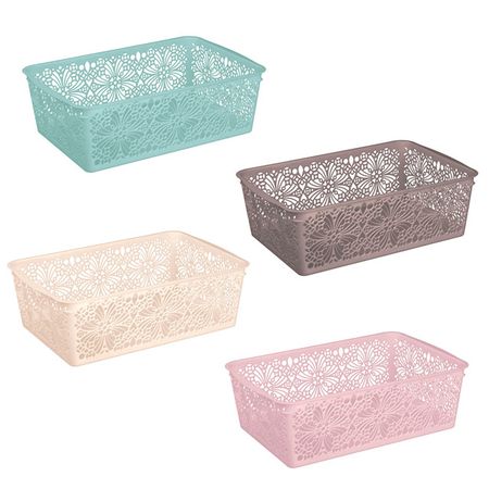 корзина БЫТПЛАСТ Эконова Floral 38x25x12,5см 11,8л пластик микс цвета корзина econova floral 30х19 5х9 5 см