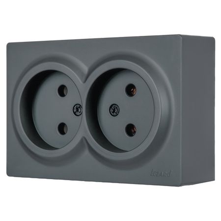 розетка 2 поста LEZARD Leto ПБТ б/з графит розетка 1 пост lezard leto пбт б з графит