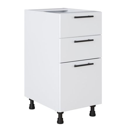 кухонный шкаф напольный Белый лед 820х400х504мм 3 ящика МДФ/ЛДСП кухонный шкаф напольный белый лед 820х400х504мм 3 ящика мдф лдсп