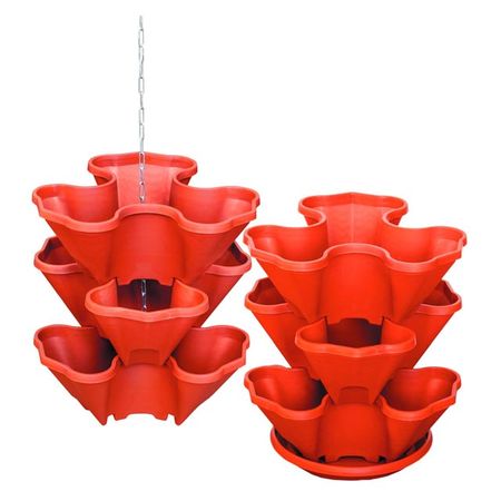 кашпо подвесное каскад для цветов 3 яруса терракот