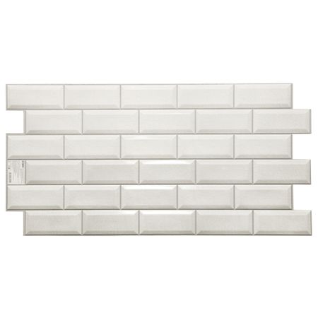 панель декоративная ПВХ плитка Кабанчик белый 485х960мм плитка декоративная бетонная white hills бергамо брик белый