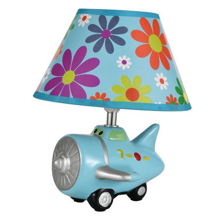 лампа настольная ESCADA Кидс самолет 1х40Вт Е14 голубой