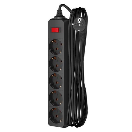 сетевой фильтр ФОТОН 5м 5 гнезд 10А с выключателем с/з черный сетевой фильтр фотон 2м 5 гнезд 10а с выключателем с з