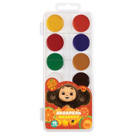 акварель МУЛЬТИ-ПУЛЬТИ Чебурашка 12 цв медовая без кисти
