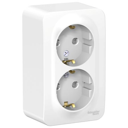 розетка 2 поста SYSTEME ELECTRIC Blanca с/з с/ш 16А 250В белый розетка 1 пост tv schneider electric blanca белый