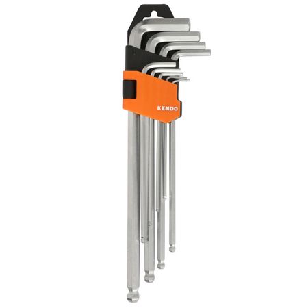 набор ключей шестигранных с шаром KENDO 9предметов удлиненная рукоятка рождественский   с шаром санта клауса