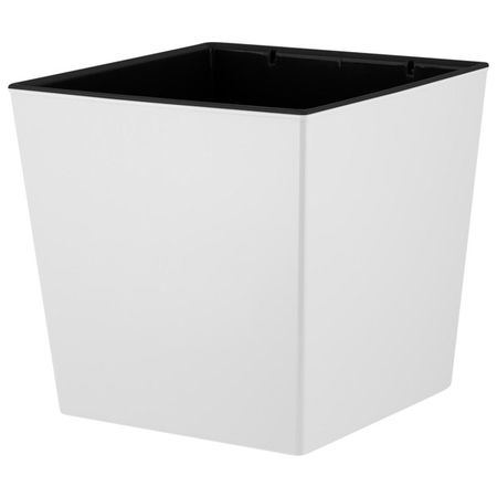 горшок двойной InGreen London Cube 11,6л w25см h25см белый пластик поддон bama flower rotondo 25см белый