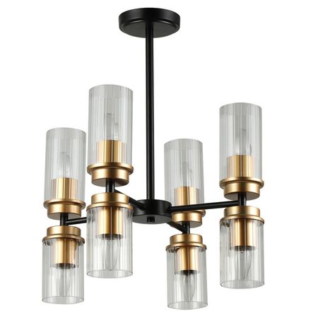 люстра потолочная ESCADA Генус 8х40Вт Е14 черный золото