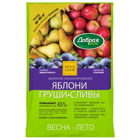 удобрение сухое Добрая сила Яблони-Груши-Сливы 2кг китайская медная монета с ком сливы