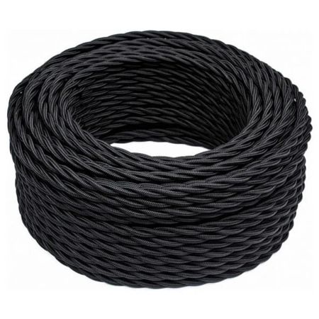 кабель витой BIRONI 2х1,5мм 10м матовый черный кабель витой bironi 2х1 5мм 10м матовый капучино