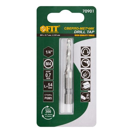 сверло-метчик FIT М4х0,7мм 16/54мм метчик и штамп hss 5 8 24 unef
