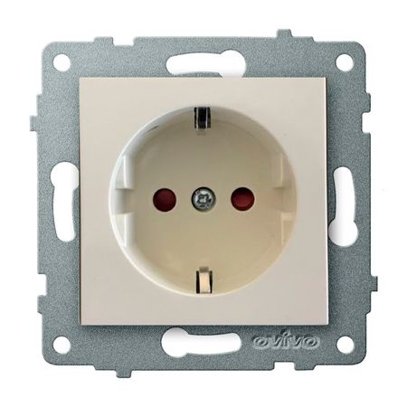розетка 1 пост OVIVO Лофт с заземлением с защитой от детей крем переключатель 2 клавишный ovivo loft проходной крем