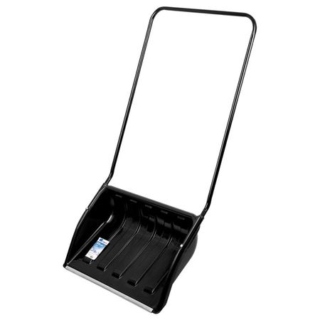 скрепер для снега пластиковый Сибртех 69х47х142см стальная рукоятка