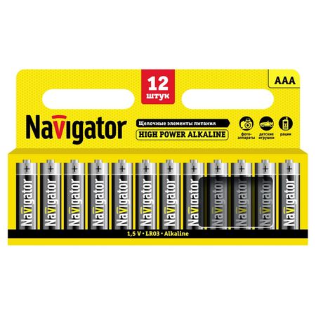 батарейка NAVIGATOR High Power ААА алкалиновая 12шт батарейка navigator ааа алкалиновая 12шт