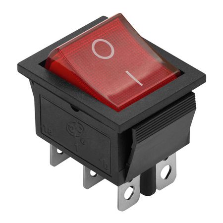 выключатель DUWI с подсветкой 250В 16A красный герметичный водонепроницаемый тумблер 16а 250в с подсветкой 12в 220в