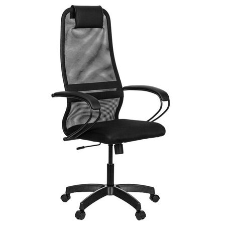 кресло офисное SU-B-8 черный экокожа/сетка кресло офисное amarant 560х680х740 860 мм искусственная кожа металл дерево белый