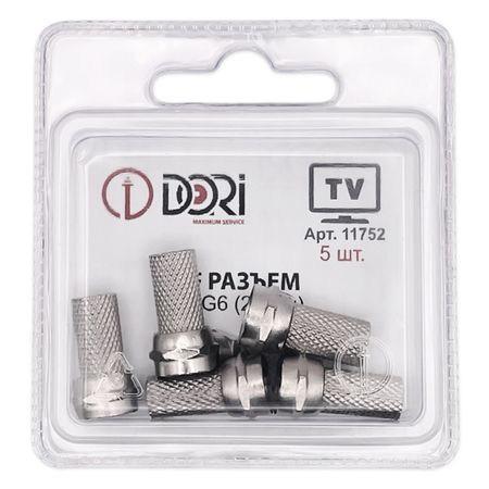 F-разъем антенный/телевизионный DORI (RG6 20мм) 5шт din рейка dori 7 5см
