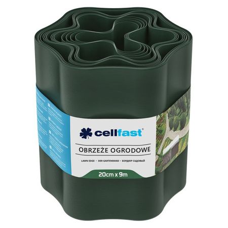 лента бордюрная CELLFAST гофра 20см тёмно-зелёная 9м лента бордюрная cellfast гофра 15cм графит 9м