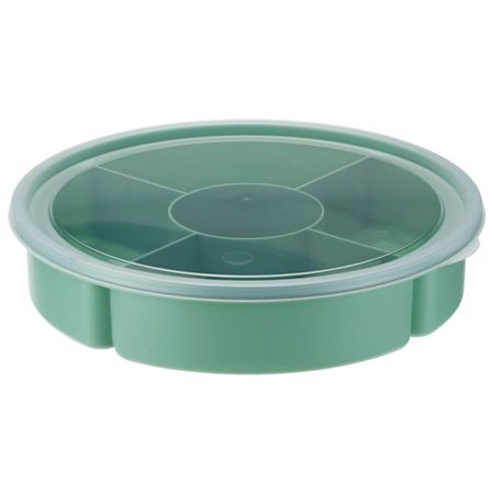 менажница IDEA 5 секций 26см с крышкой пластик фисташковый лоток для столовых приборов mallony forma 40 5х33 5х4 5см 6 секций пластик тпр