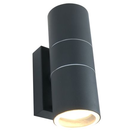 светильник уличный настенный ARTE LAMP Мистерио GU10 2х35Вт металл серый настенный тумблер из нержавеющей стали серый