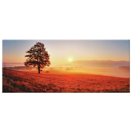 картина на холсте ЗАКАТ 450х1150мм постер винтажный клод моне пруд природный пейзаж на холсте