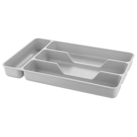 лоток для столовых приборов PHIBO 28х17,6х3,5cм 4 секции пластик светло-серый лоток для столовых приборов mallony forma 40 5х33 5х4 5см 6 секций пластик тпр