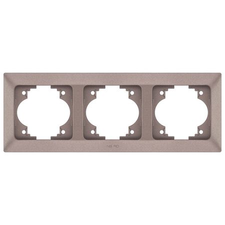 рамка 3 поста NE-AD Aras горизонтальная металлик мокка