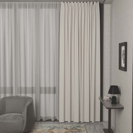 штора портьерная на шт.ленте GARDEN димаут 200х280см бежевая, арт.сw538636V2