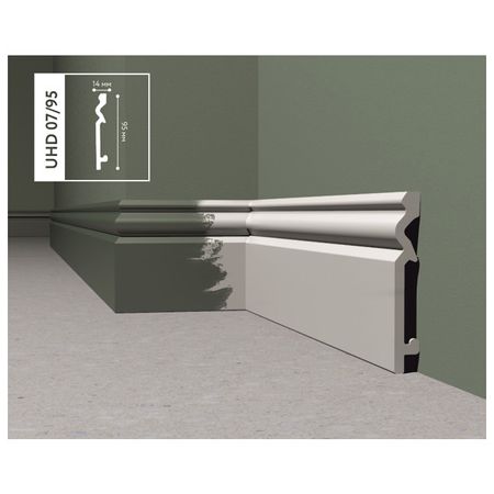 плинтус СОЛИД 1 UHD Polymer 07/95C белый 2000х95х14мм ударопрочный HDPS ластик pentel hi polymer zeh