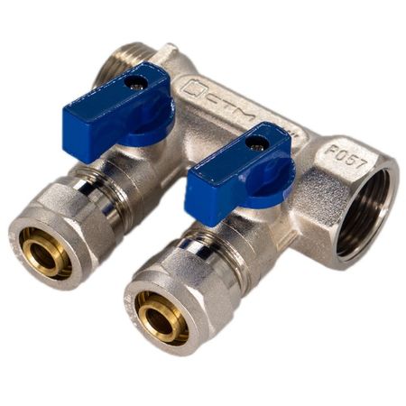 коллектор для металлопластиковых труб 2 выхода CTM 3/4