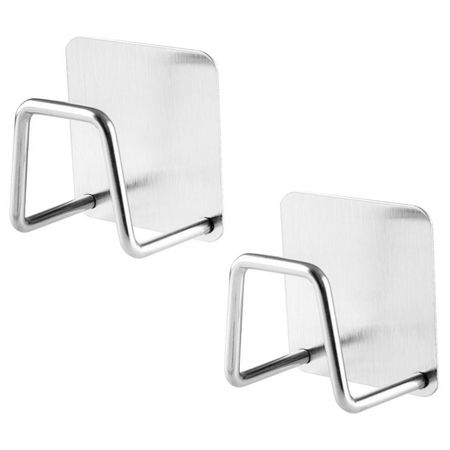 набор держателей для губки РЫЖИЙ КОТ 2шт. 5х5х3см подвесной нерж.сталь серебро