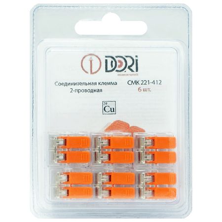 клемма соединительная DORI 2х4кв.мм 6шт прозрачный клемма соединительная dori 5х4кв мм 6шт прозрачный