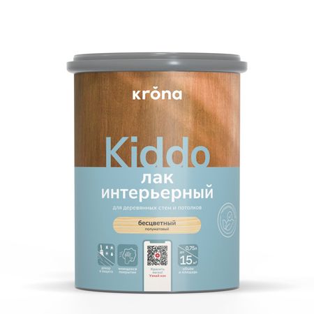 лак интерьерный KRONA KIDDO бесцветный 0,75 л, арт. 66323002