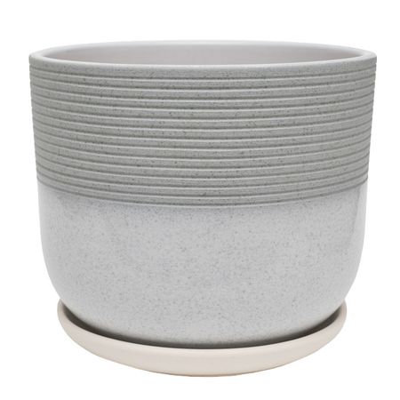 горшок керамический с поддоном Селигер бук 2,9л d19 h16 серый горшок керамический с поддоном лоза зелено серый бук 0 8 л