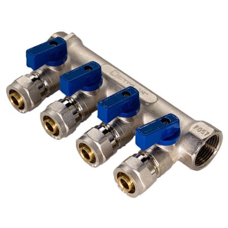 коллектор для металлопластиковых труб 4 выхода CTM 3/4