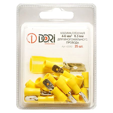 разъем DORI 4-6мм2 плоский male 25шт желтый