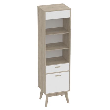 шкаф - витрина Калгари 500x1850x400мм дуб натуральный светлый/белый матовый микроскоп микрометр jllsmcmggx 500x